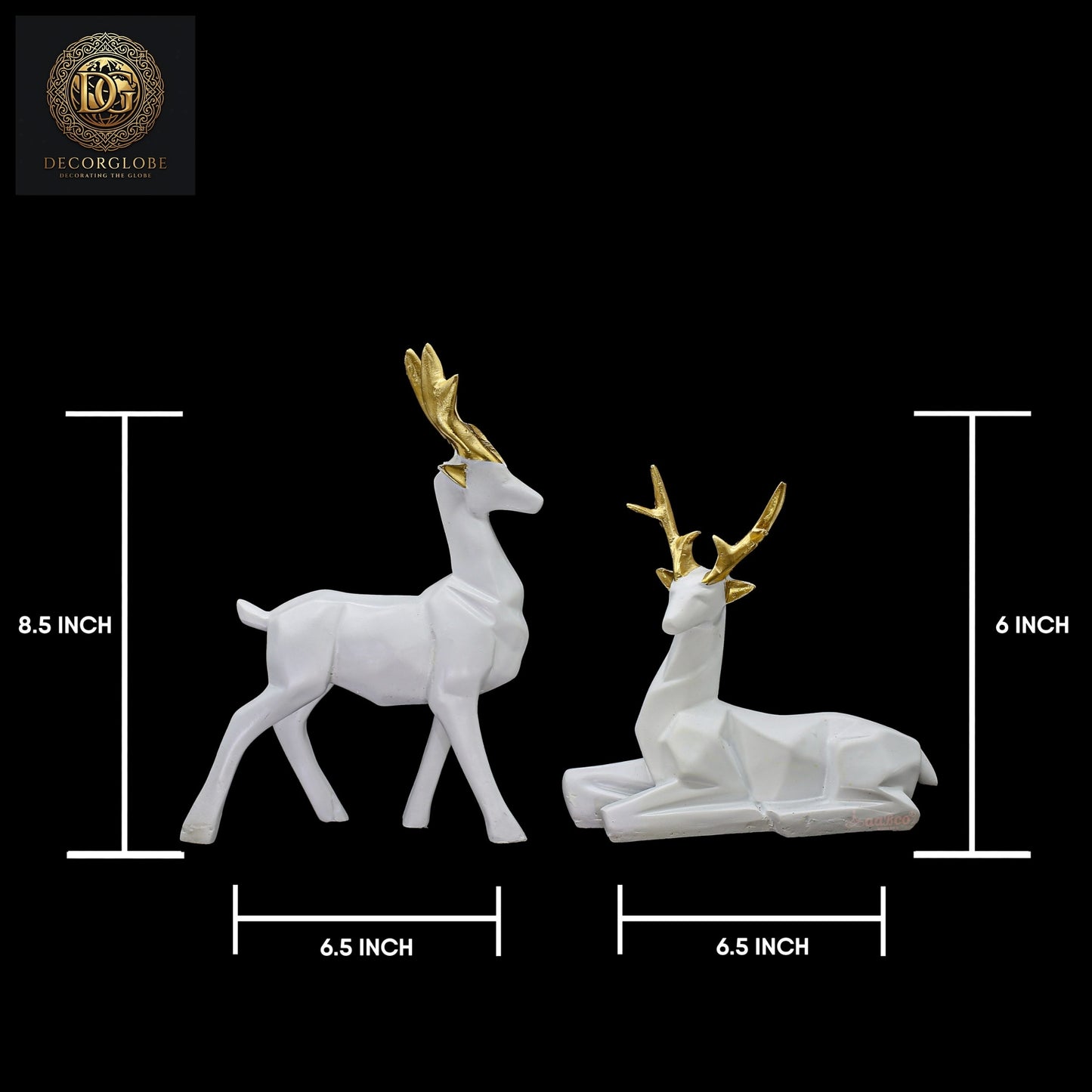 White Deer Figurine Set