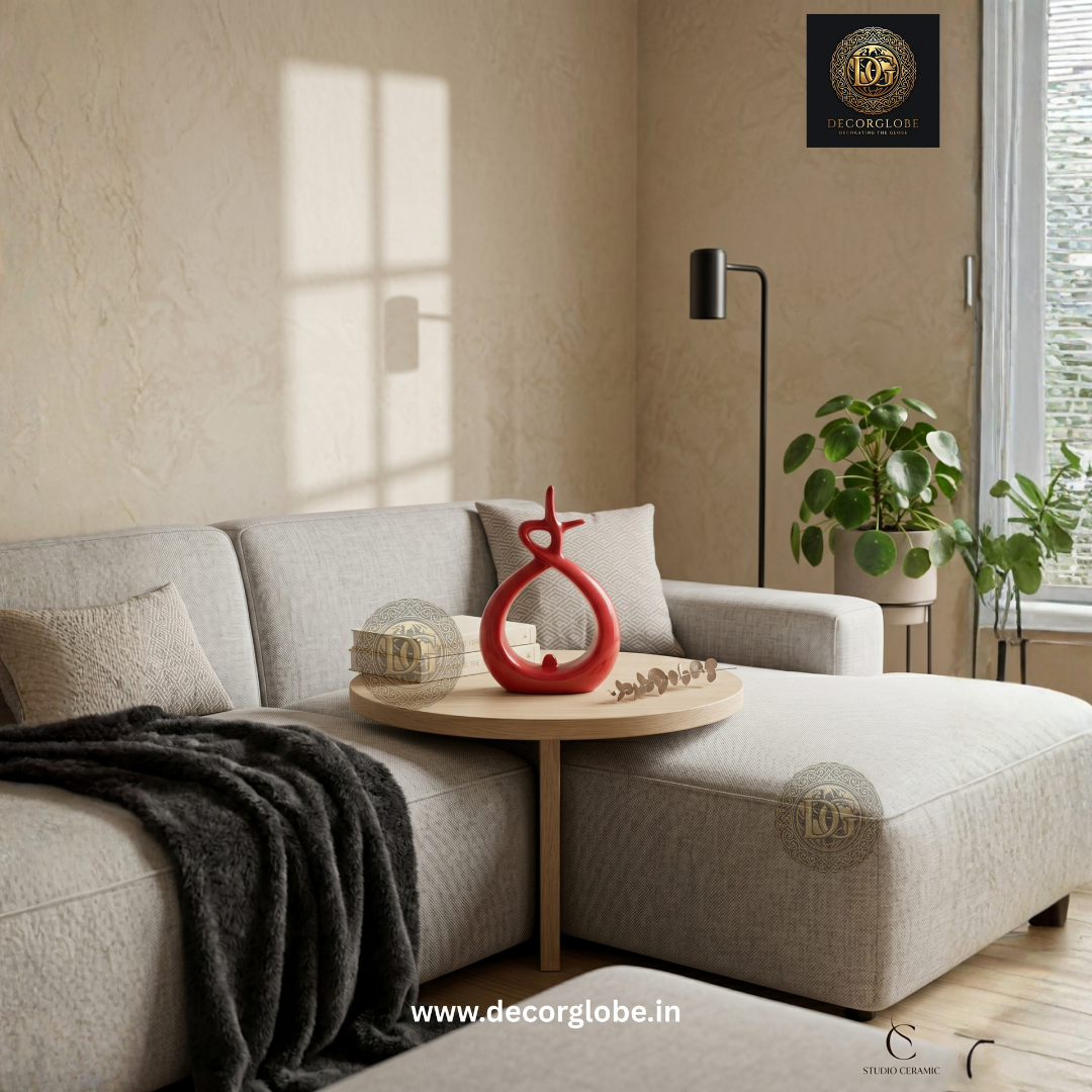 Abstract Red Loop Decorative Vase