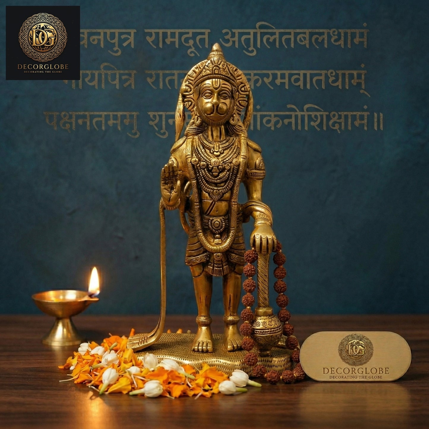 Standing Brass Hanuman Ji Idol for Home Temple