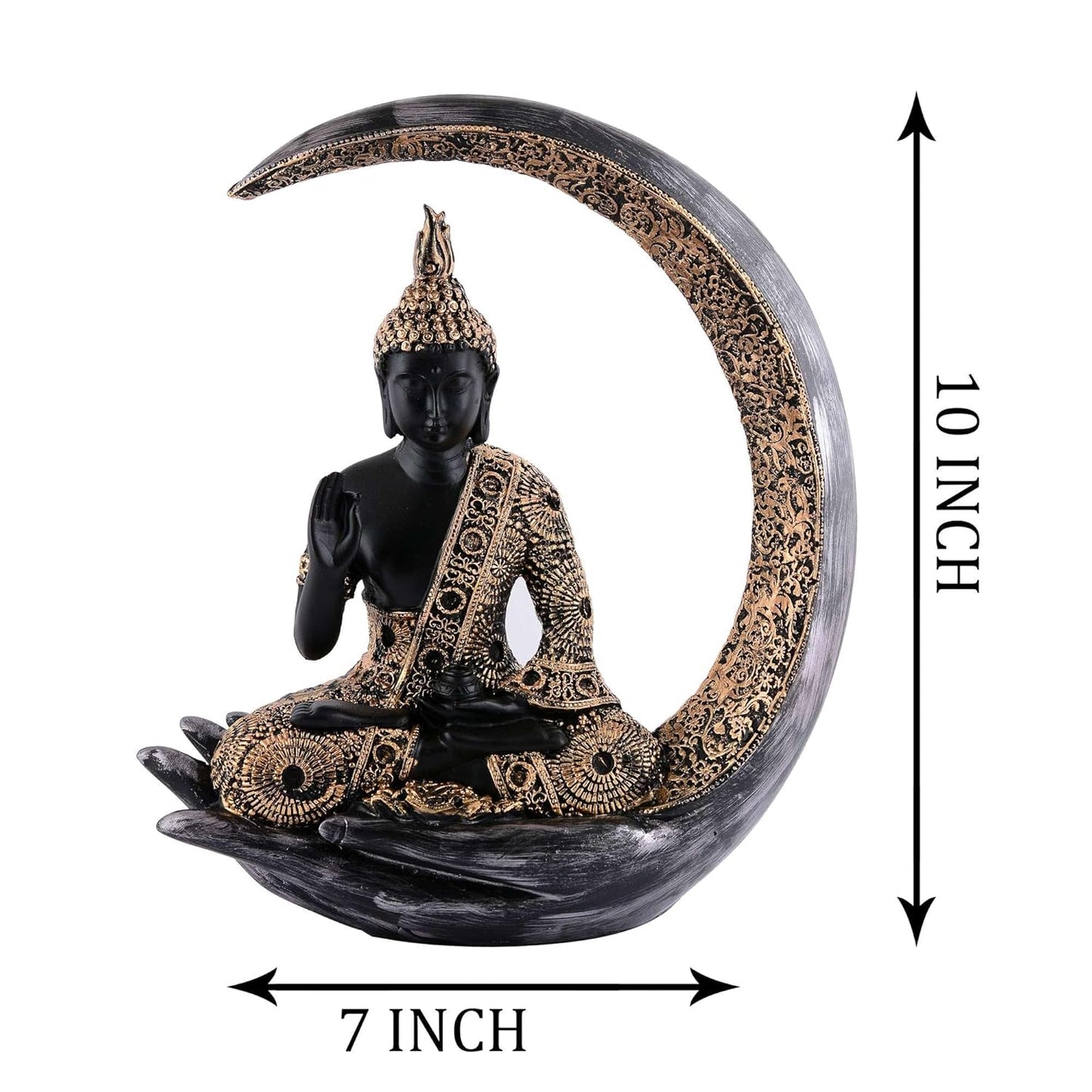 Buddha Statue on Crescent Moon