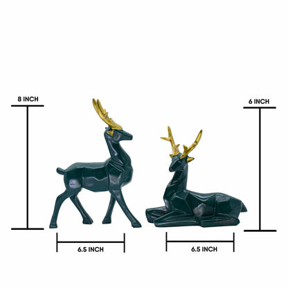 Modern Deer Set (Blue & Gold Finish)