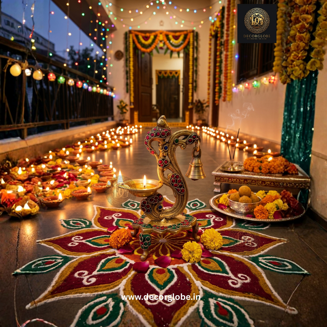 Elegant Diya with Bell