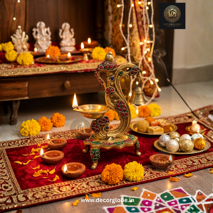 Elegant Diya with Bell