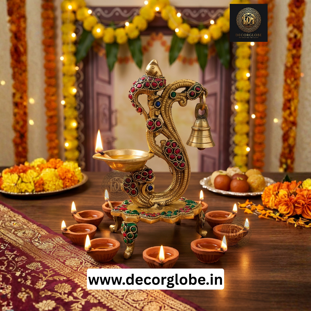 Elegant Diya with Bell