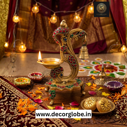 Elegant Diya with Bell