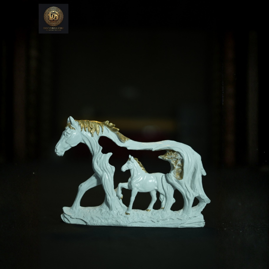 Polyresin Baby Horse with Wooden Base