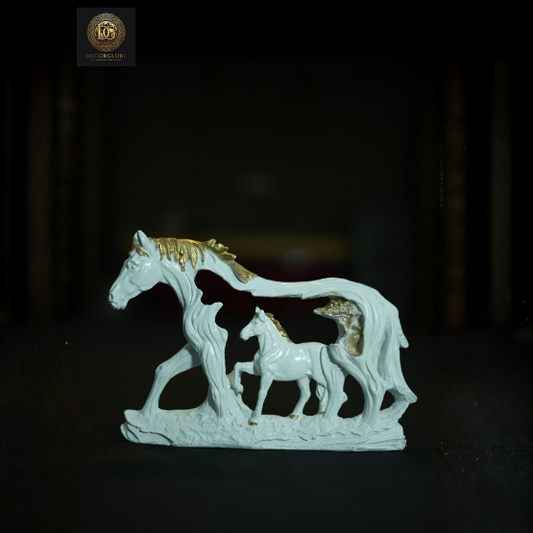 Polyresin Baby Horse with Wooden Base