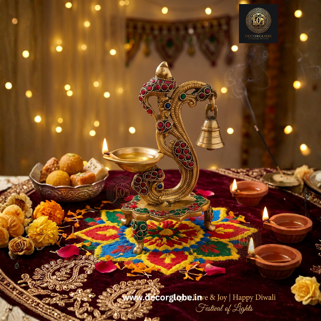 Elegant Diya with Bell