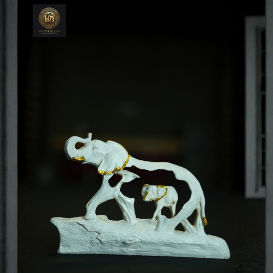Elephant Showpiece with Wooden Base