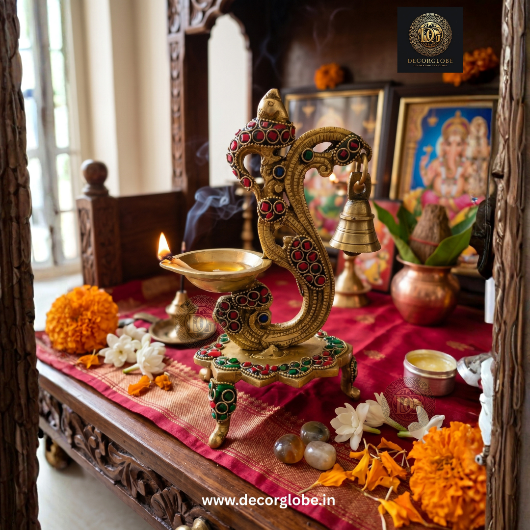 Elegant Diya with Bell
