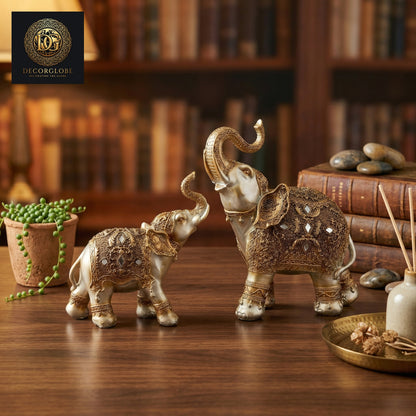Royal Elephant Pair Figurines