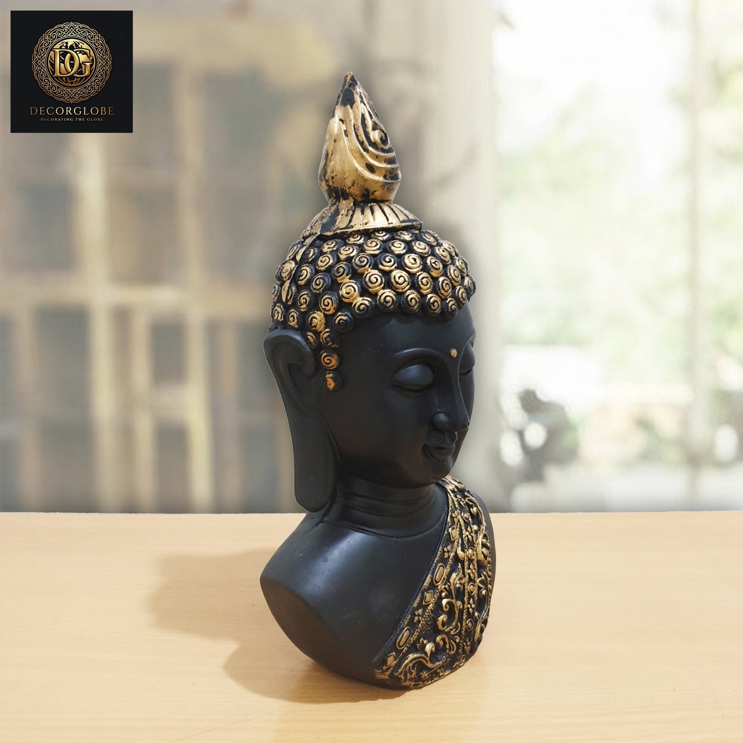 Buddha head sculpture