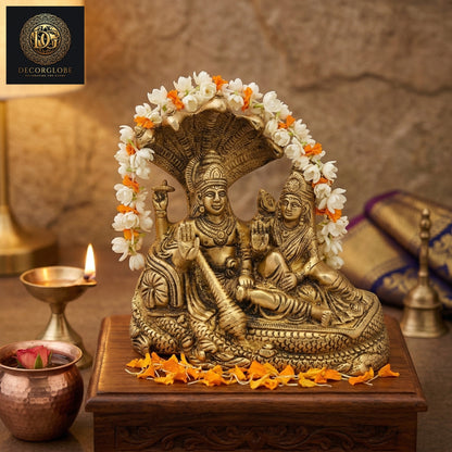 Shesh Naag Vishnu Laxmi Ji Brass Idol