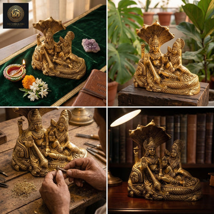 Shesh Naag Vishnu Laxmi Ji Brass Idol