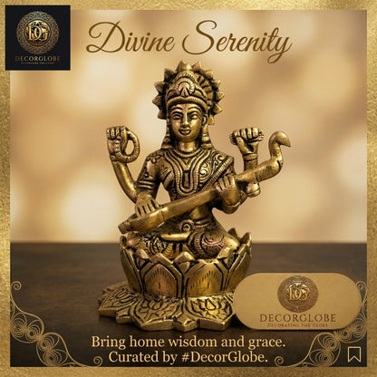 Saraswati Maa Brass Idol