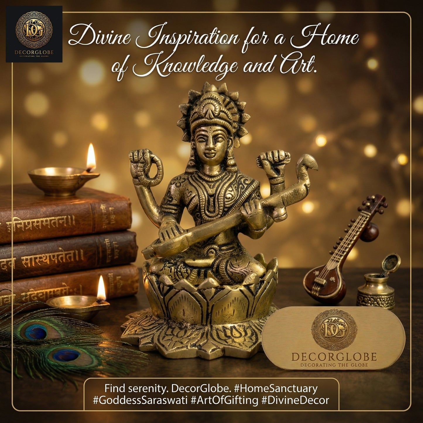 Saraswati Maa Brass Idol