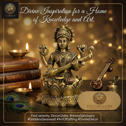Saraswati Maa Brass Idol