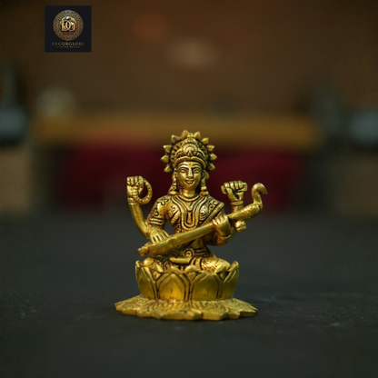 Saraswati Maa Brass Idol