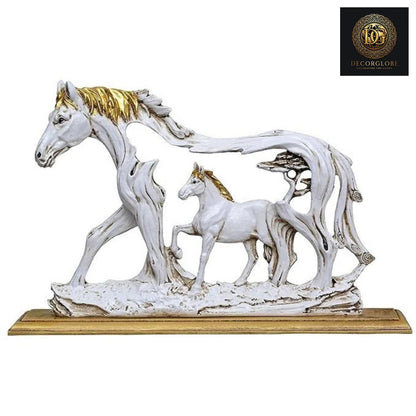 Polyresin Baby Horse with Wooden Base