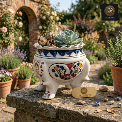 Hand-Painted Ceramic Planter Pot