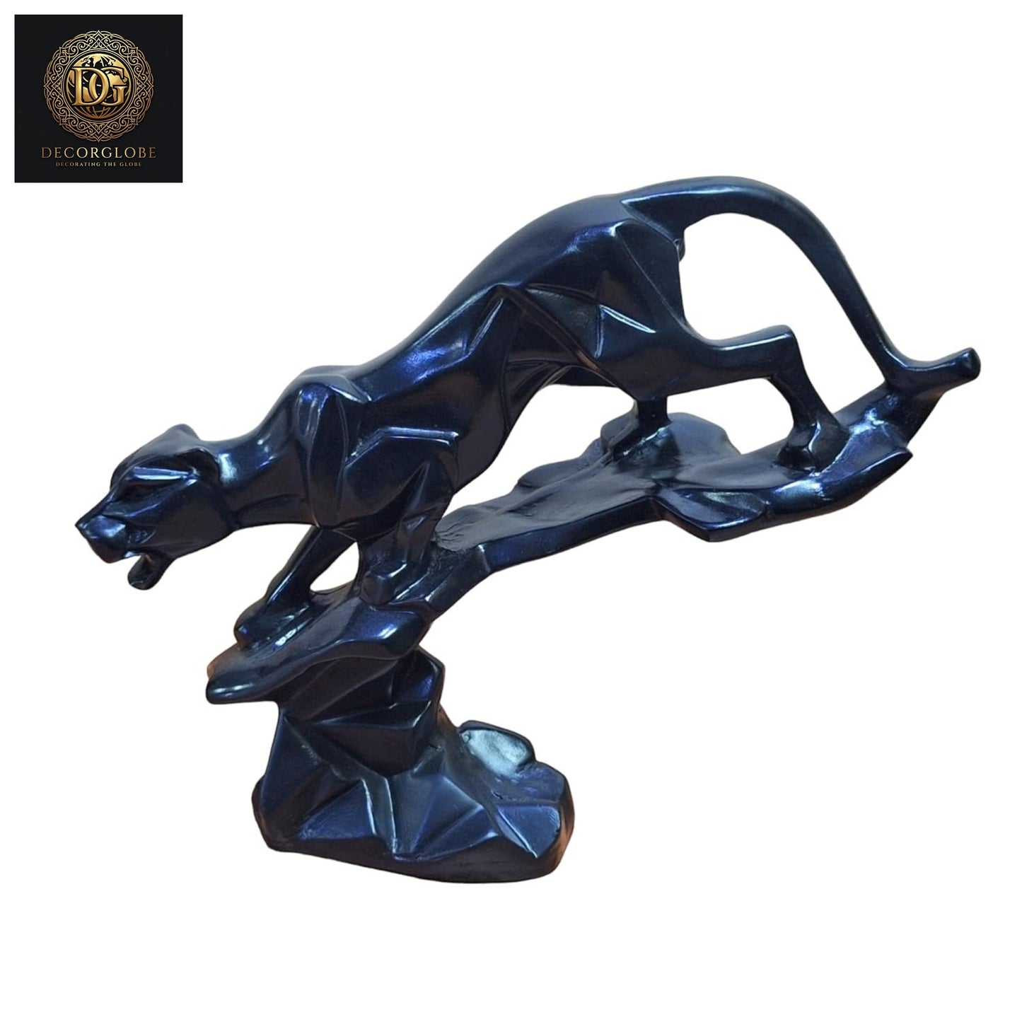 Black Jaguar Panther Statue On A Tree Branch