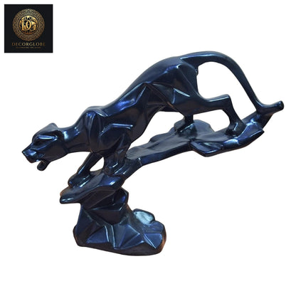 Black Jaguar Panther Statue On A Tree Branch