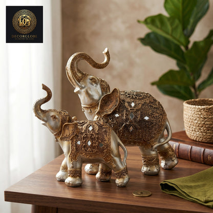 Royal Elephant Pair Figurines