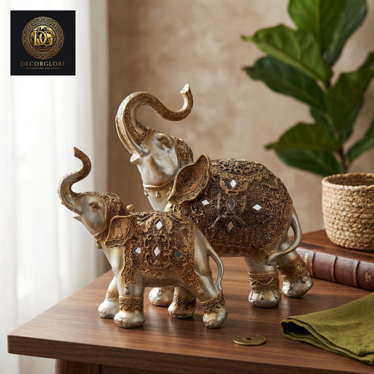 Royal Elephant Pair Figurines