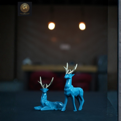 Modern Deer Set (Blue & Gold Finish)
