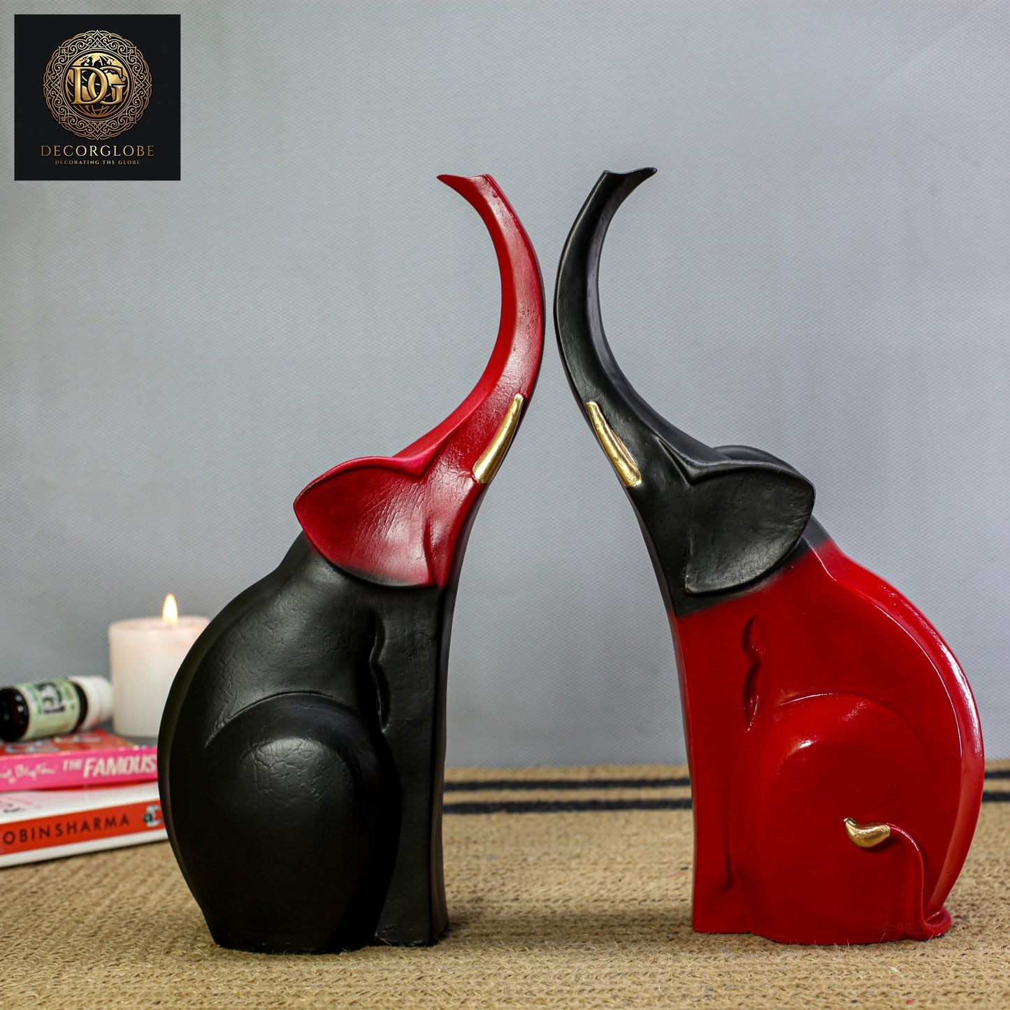 Polyresin Set of 2 Long Elephant 3