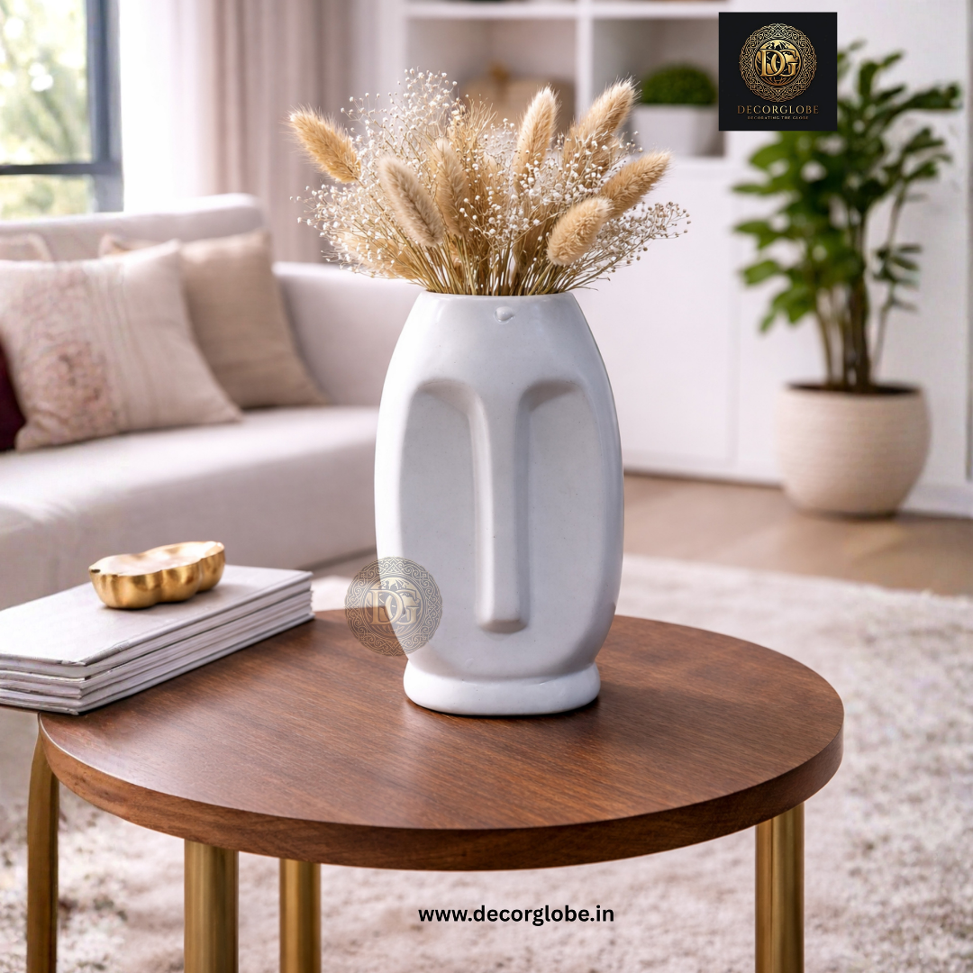 Minimalist Face Design Ceramic Vase