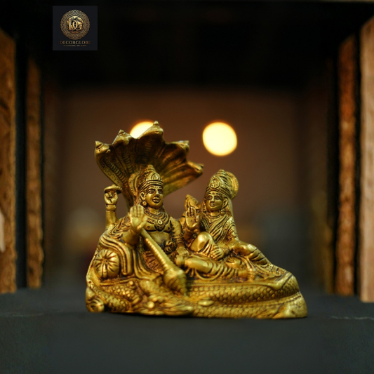 Shesh Naag Vishnu Laxmi Ji Brass Idol