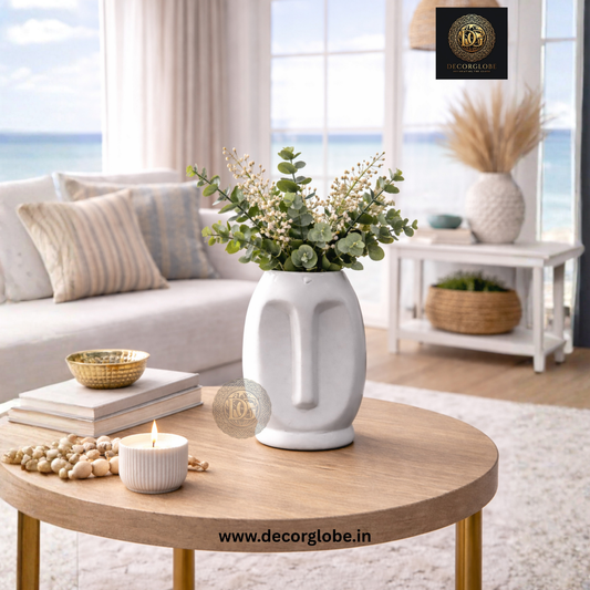 Modern White Face Art Vase