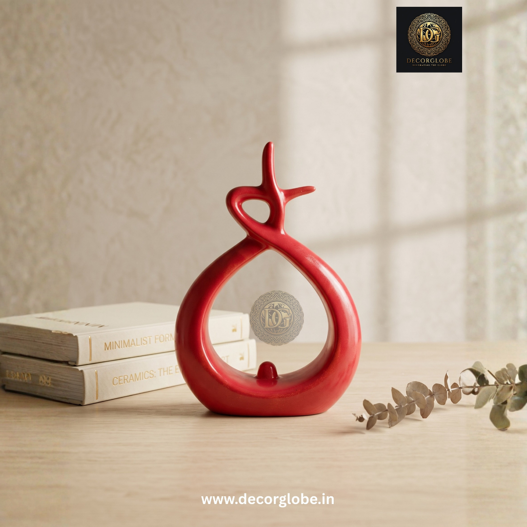 Abstract Red Loop Decorative Vase