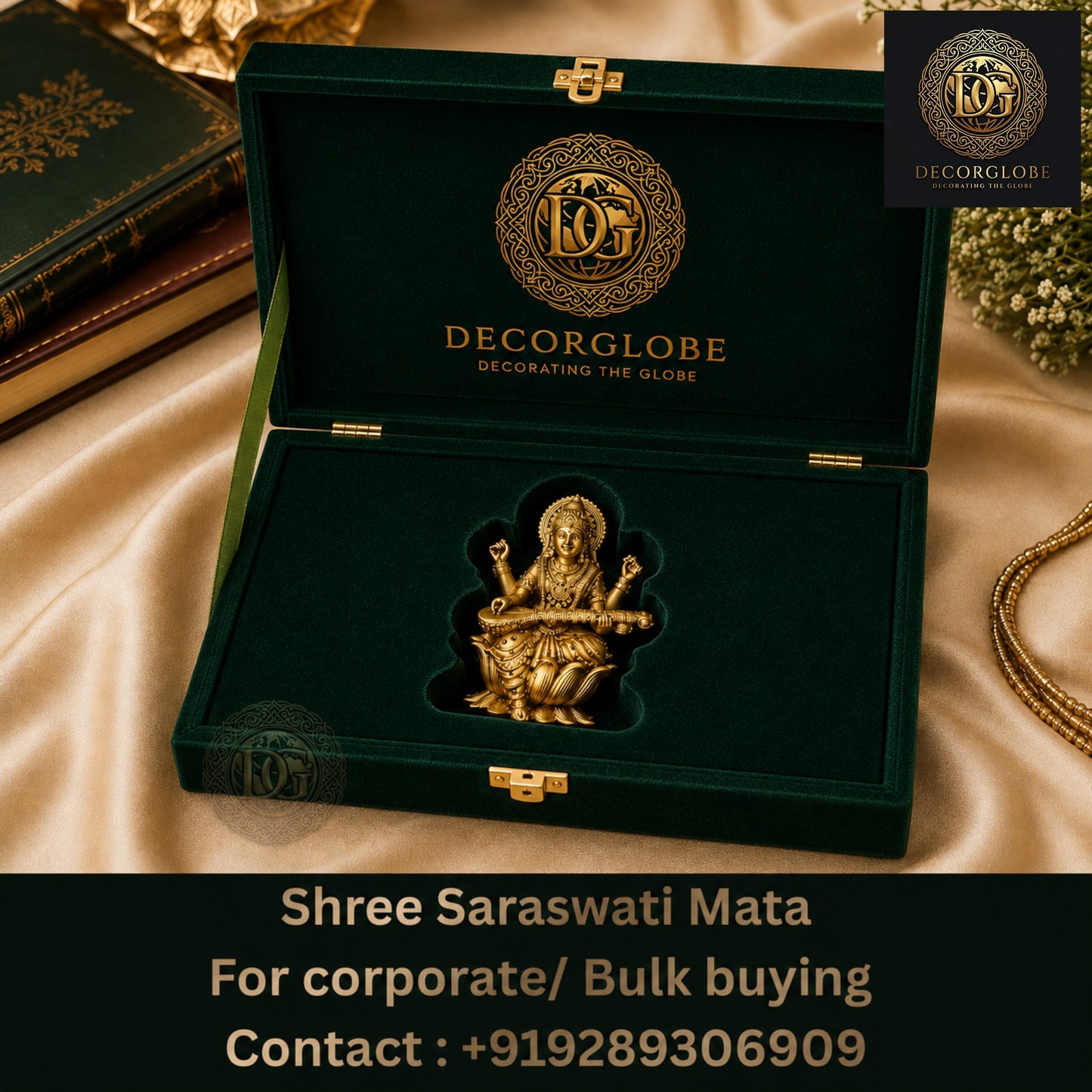 DecorGlobe Shree Saraswati Mata Idol Pack of 50 for Corporate Gifting, Student Gifts &amp; Spiritual Décor
