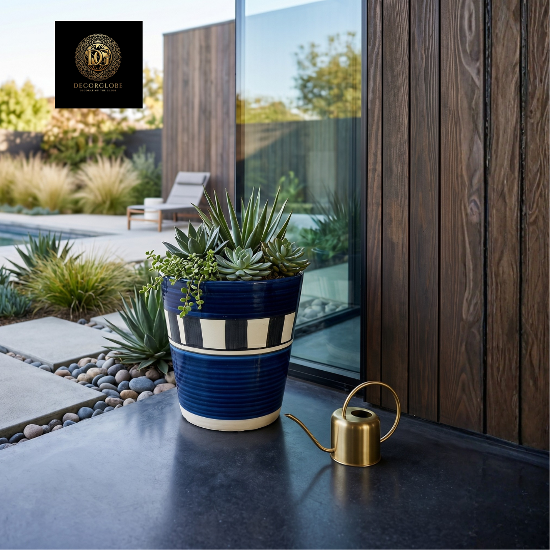 Blue Ceramic Planter