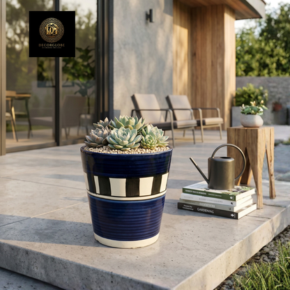 Blue Ceramic Planter