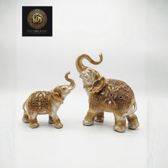 Royal Elephant Pair Figurines