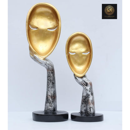 Abstract Face Sculpture Set (Gold Finish)