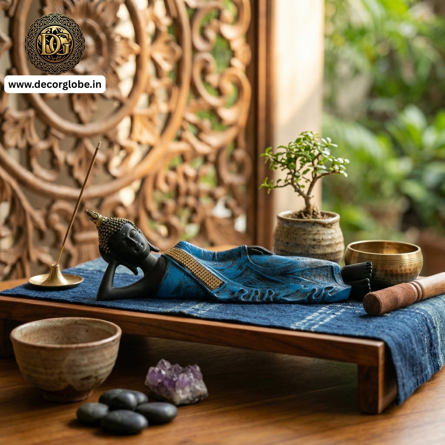 Peaceful Sleeping Buddha Decorative Statue