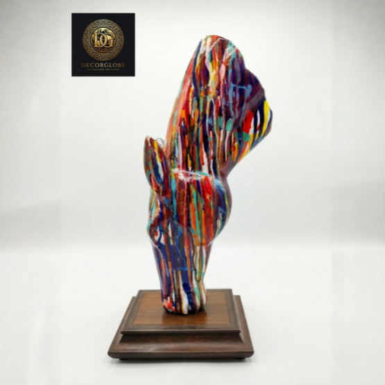 Abstract Multicolor Horse Head Sculpture