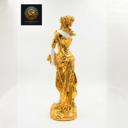 Golden Lady Figurine with Basket