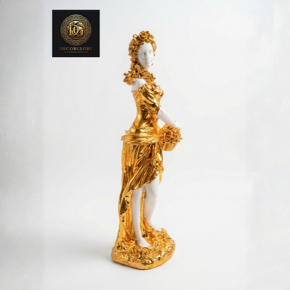 Golden Lady Figurine with Basket