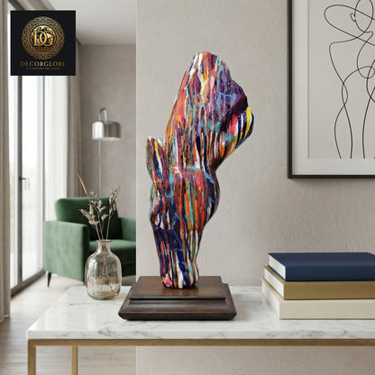 Abstract Multicolor Horse Head Sculpture