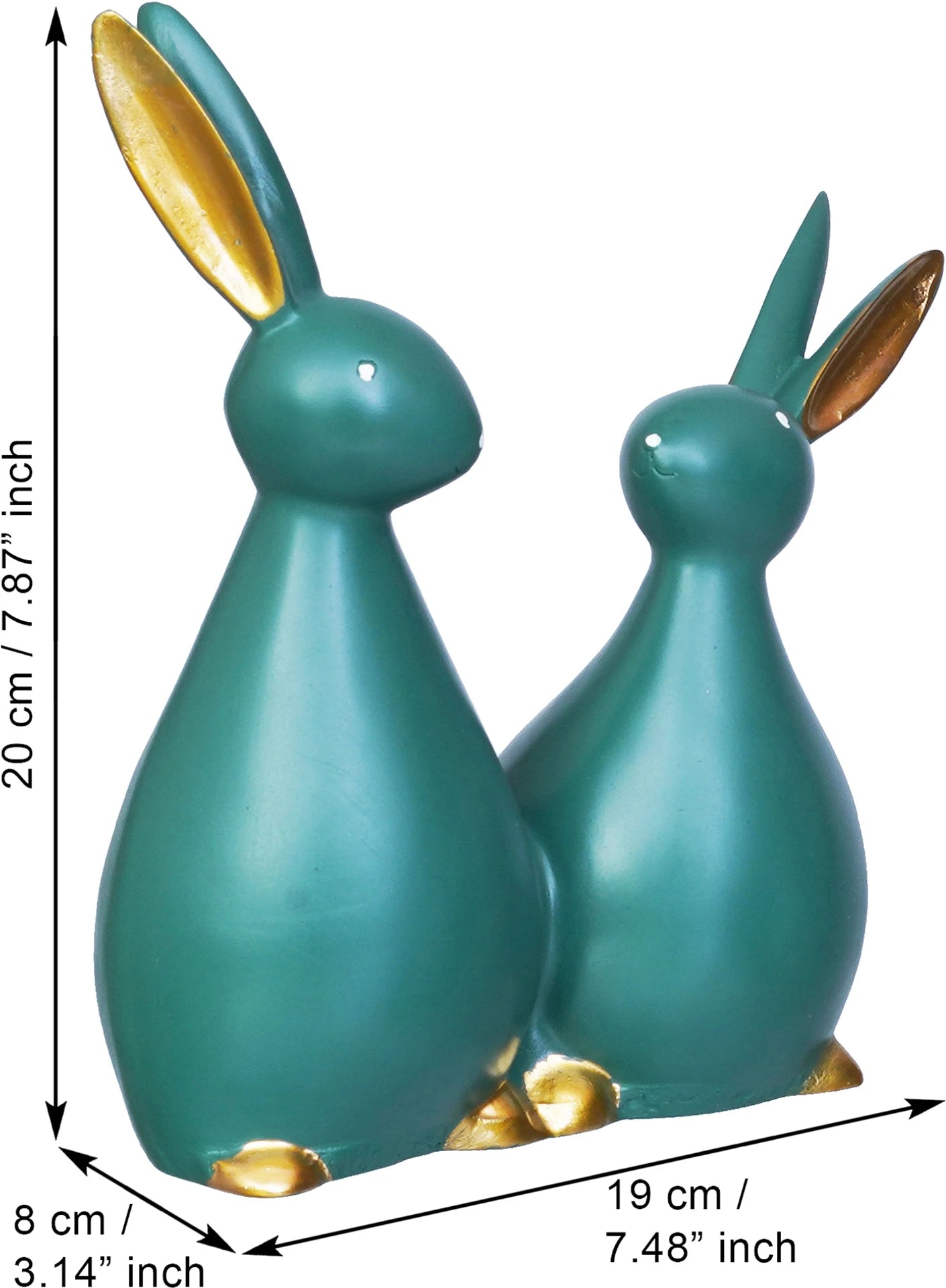 Charming Twin Rabbits Decorative Figurine