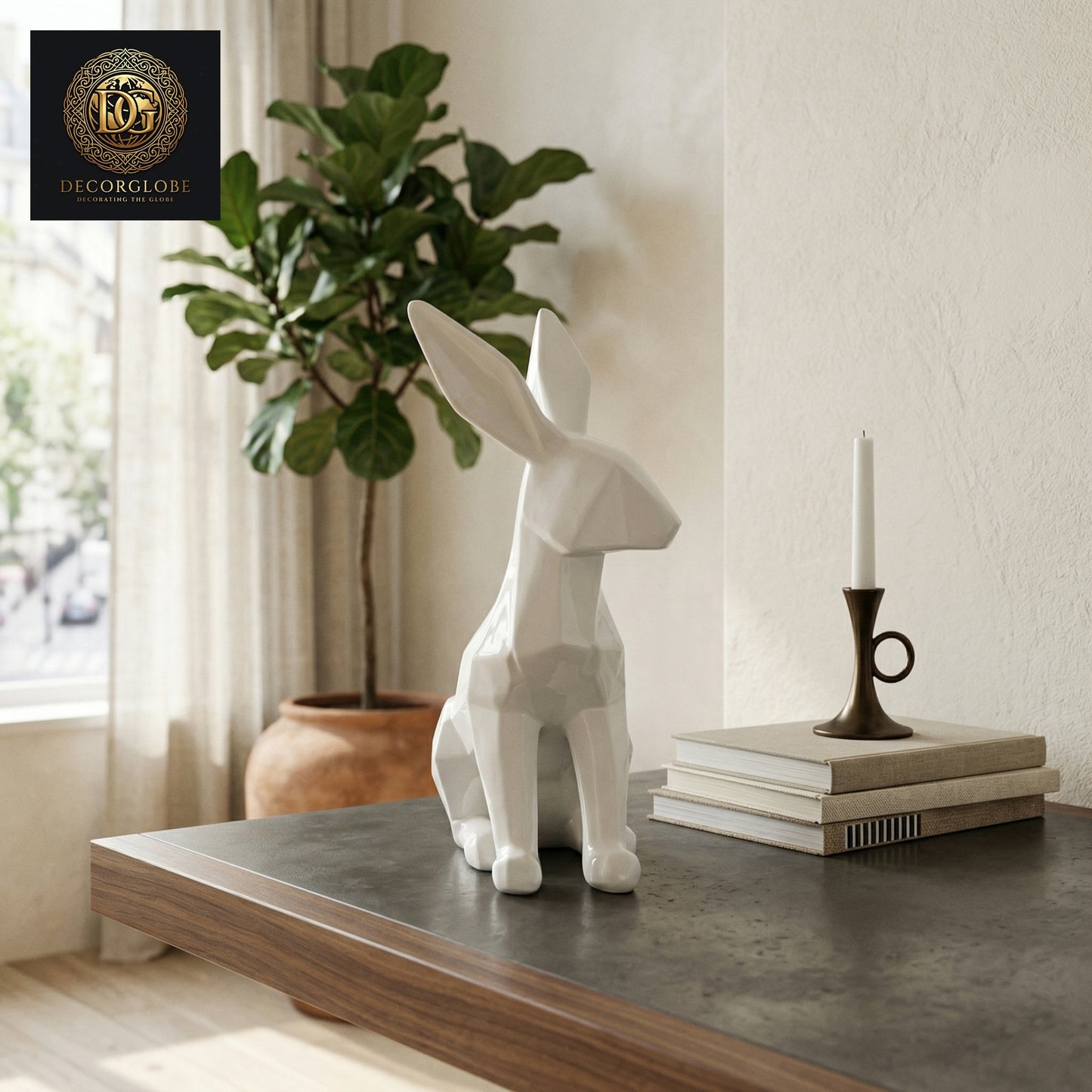Geometric Rabbit Sculpture