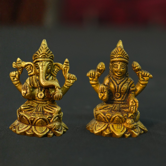 Laxmi Ganesh Ji Brass Idol Set