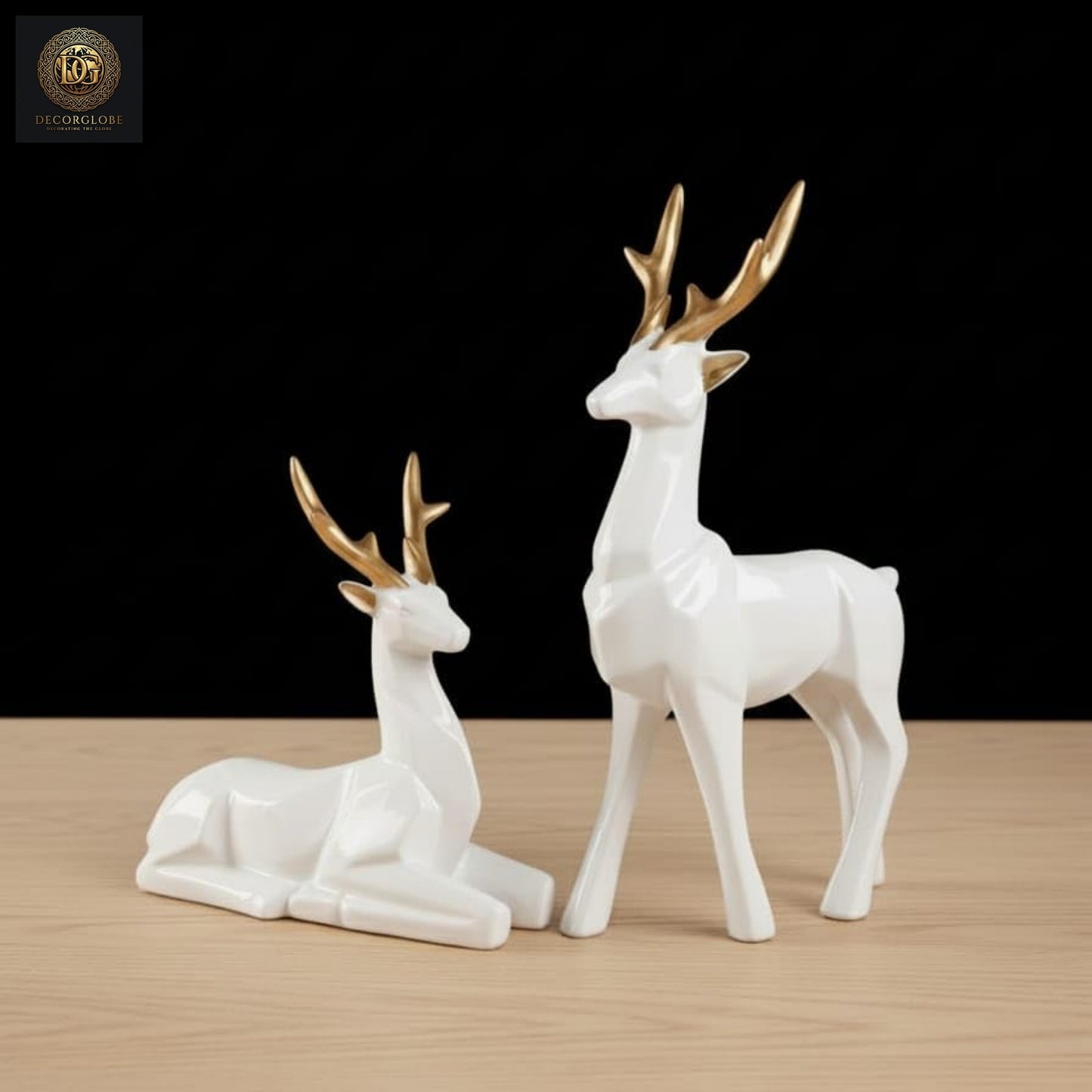 White Deer Figurine Set