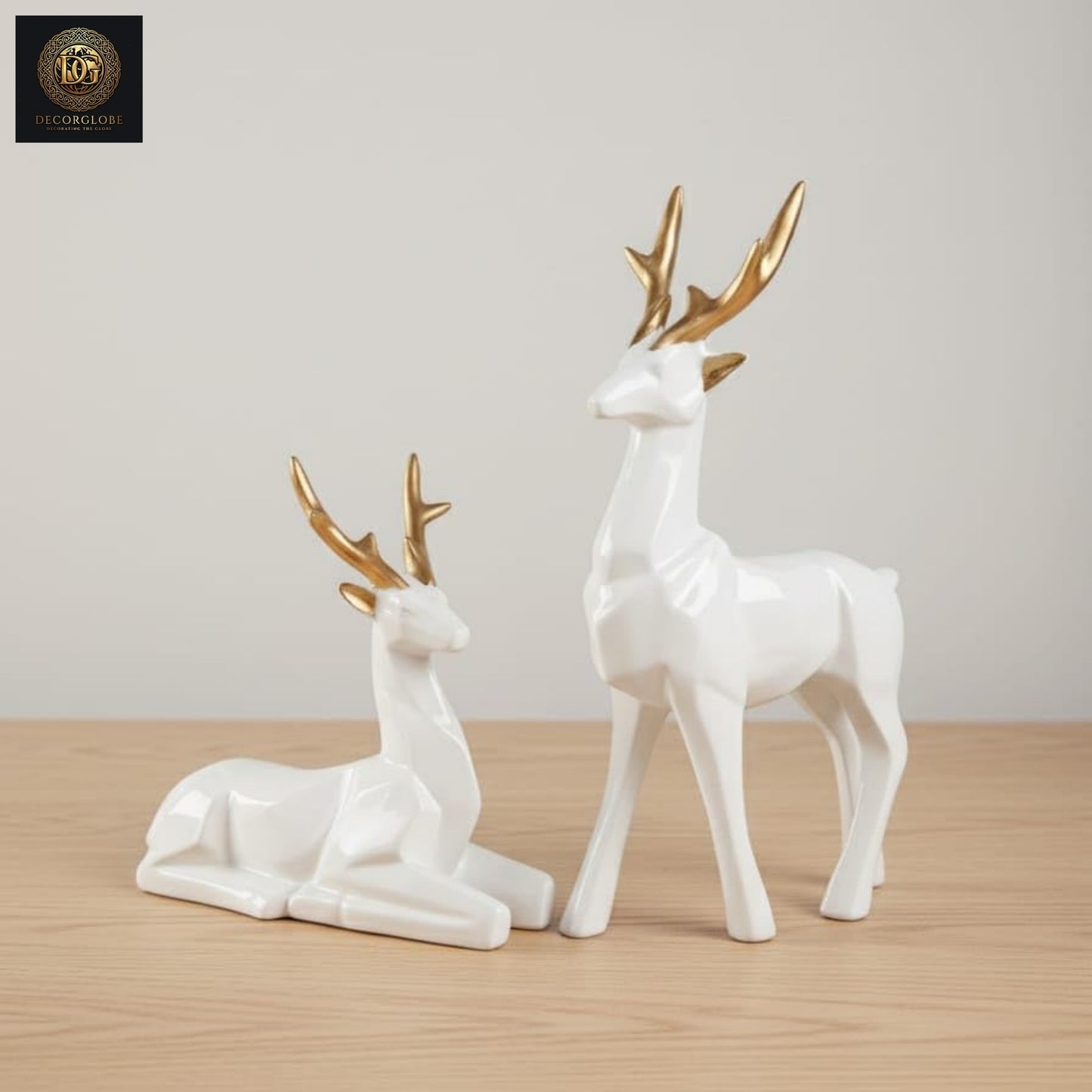 White Deer Figurine Set