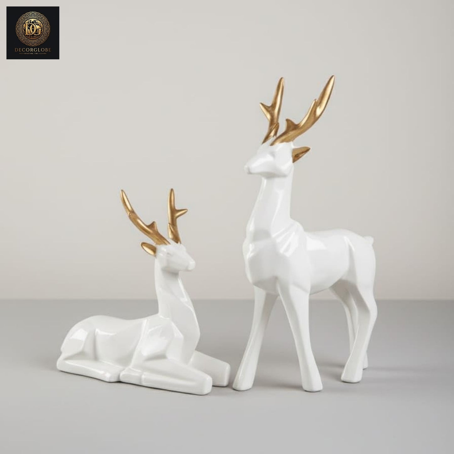 White Deer Figurine Set